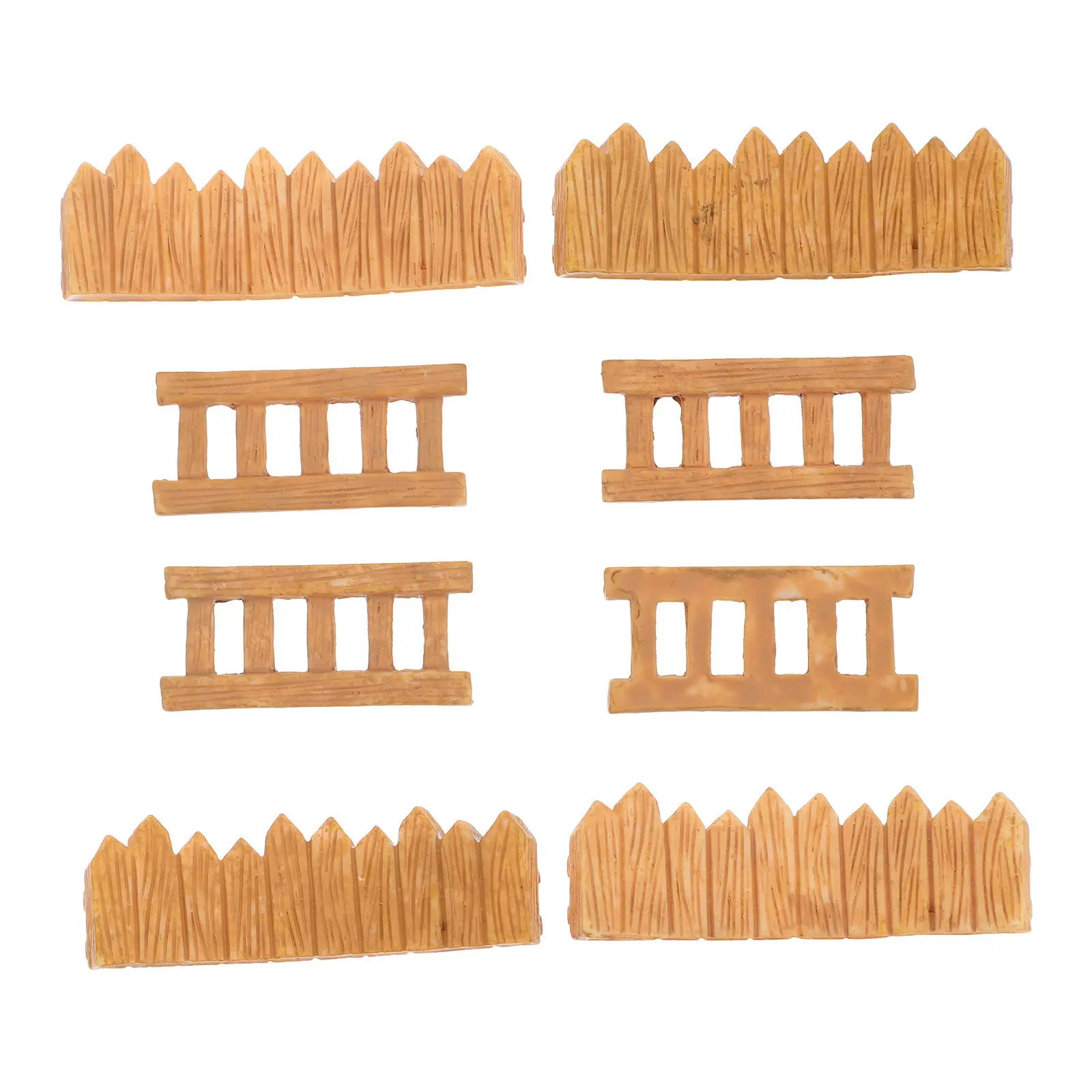 8Pcs Mini Resin Fence and Ladder Landscape Decorations for Micro Garden Moss Succulent Terrarium Desktop Home Office Decoration