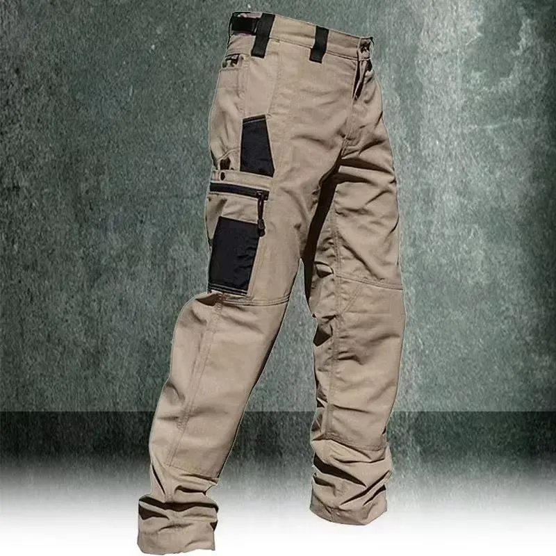 

Men's Cargo Pants Multi Pockets Work Trousers Casual Tactical Pants Male Outwear Straight Autumn Winter Wear-resisting Trousers