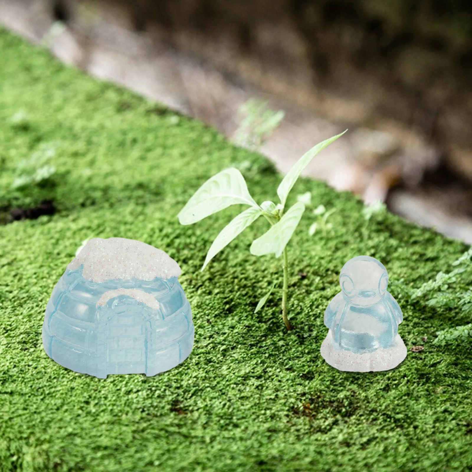 15 pçs mini resina pinguins casa estatuetas decoração de inverno micro paisagem ornamento para aquário bolo artesanato crianças playset