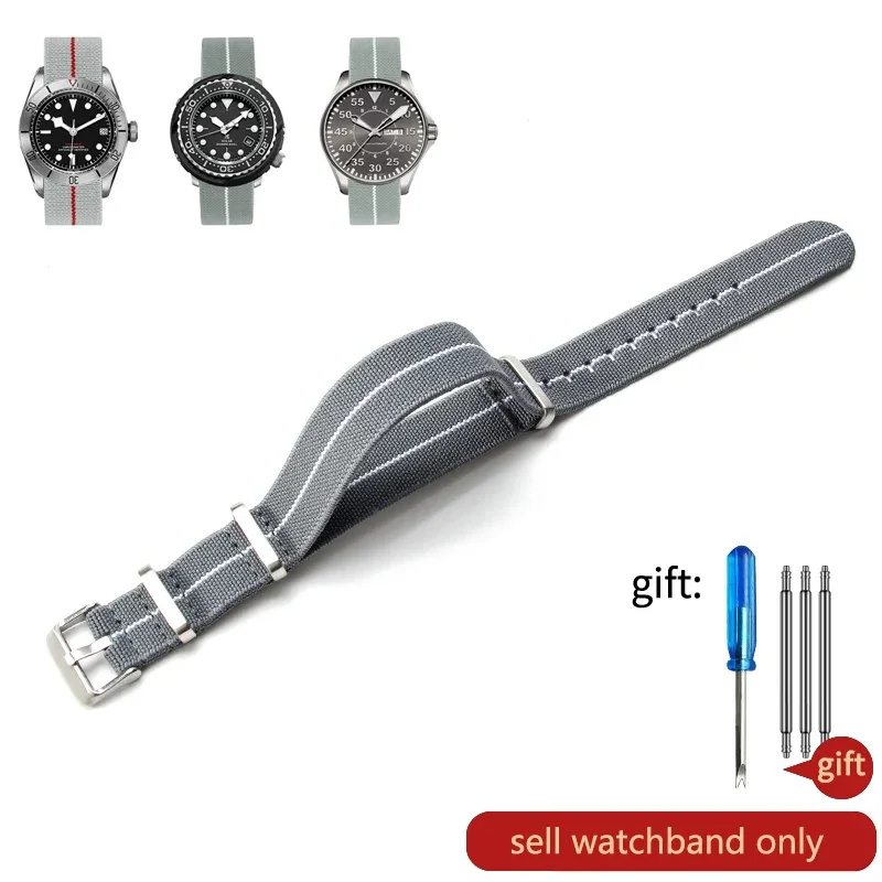 60er Jahre Französisches Armee-Uhrenarmband für Nylon-Uhrenarmband für Rolex Seiko Tudor Rolex Schwarz Grün Water Ghost Omega Gewebtes Uhrenarmband