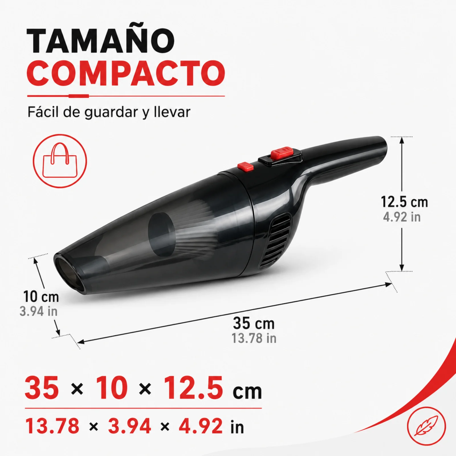 Aspiradora de Mano Inalámbrica para Coche y Hogar, Succión Potente de 6000PA, Diseño Portátil Recargable mediante USB con Filtro Lavable y Kit de Accesorios de Limpieza Profunda