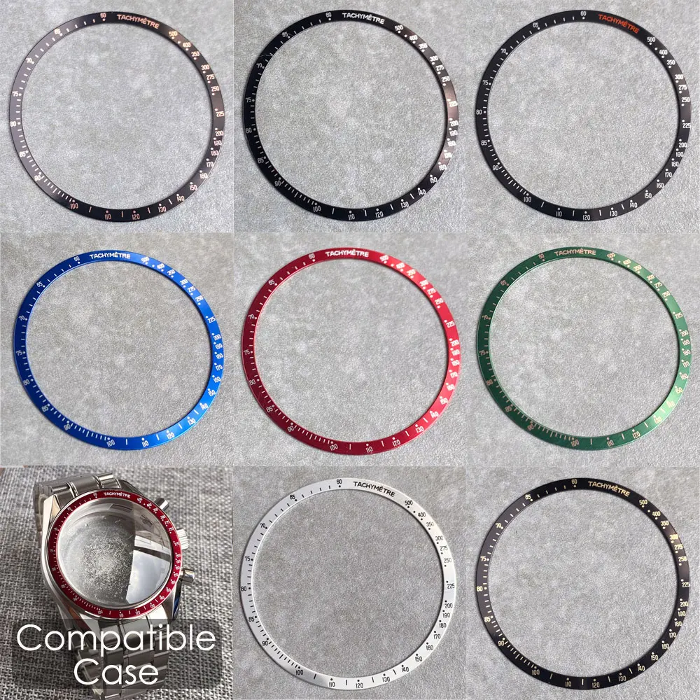 Aluminum Watch Bezel Insert Modification Watch Ring for SPEED MASTER Style Men Watch Chronograph Watch Accessories 34.2mmx38.3mm