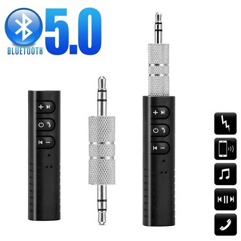 2 In 1 Car Wireless Bluetooth 5.0 Transmitter 3.5mm Jack AUX Audio Car Audio Receiver For Mobile Phone Speaker Adapter Handsfree