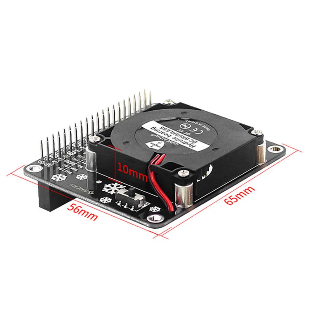 For Raspberry Pi 4 Model B GPIO Extenstion Board Switch Cooling Fan HAT With Blue LED Single Fan For Raspberry Pi 4B 3B+ 3B