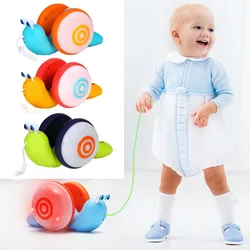 Cuerda de arrastre con forma de caracol luminoso para niño y niña, Juguete musical creativo para aprender a caminar