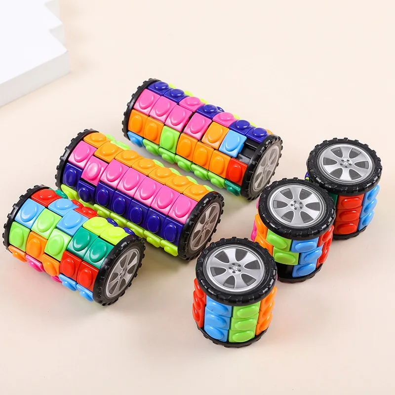 Children's Colorful Puzzle 3D Magic Tower Corn Cube Cylindrical Magic Tower Rotating Creative Intelligence Stress Relief Toy