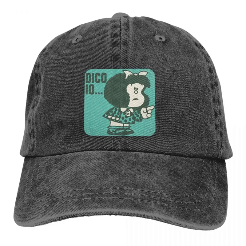 

Mafalda Cartoon Multicolor Hat Peaked Women's Cap Dico Io Personalized Visor Protection Hats