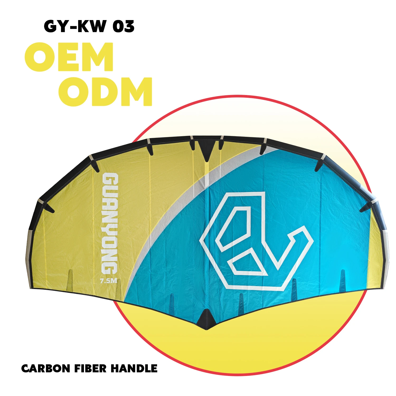 

Hot Sale 7.5M Light Wind Wing Foil Inflatable Surf Wing Carbon Handle Easy Take Off For Beginner Start Riding With Less Effort