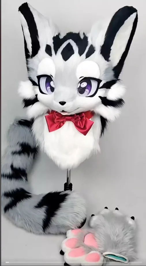 Costume mascotte fursuit fatto a mano Halloween Husky copricapo peluche Cosplay volpe travestita cosplay