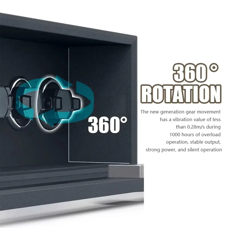 Smart Fingerprint Drawer Box with 6 Slots Wardrobe Leather Cabinet Jewelry Organizer Storage Watch Shaker Stand