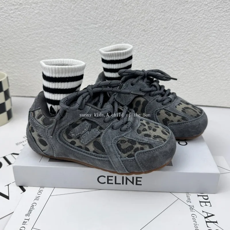 

Children Leopard Sneakers Autumn Soft Sole Girls Outdoor Non Slip Running Shoes Lightweight Comfort Boys Casual Shoes 2025