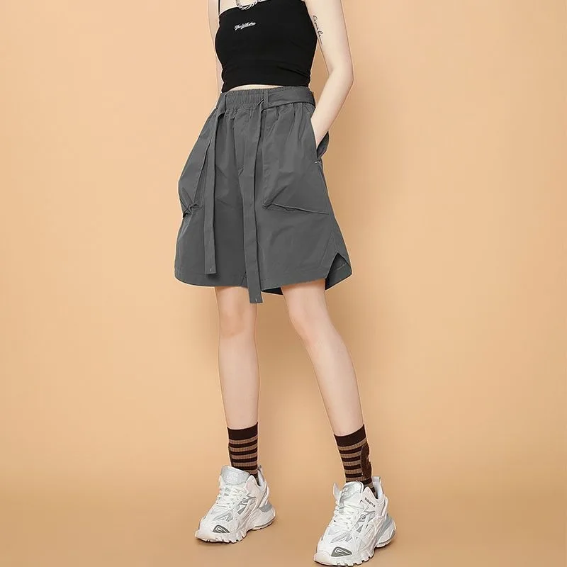 

Летние модные брендовые шорты-карго для мужчин и женщин, тонкие, свободные, повседневные, прямого кроя