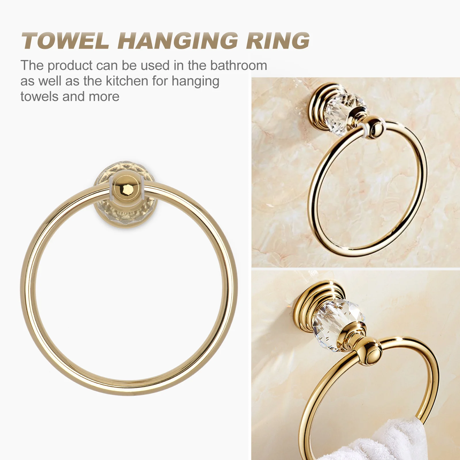 

1pc Retro Bathroom Wall Mount Rings Stainless Steel Space-Saving Bathroom Kitchen Towel Hanger Storage Fixture Decor Towel