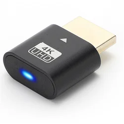 HDMI-Compatible 4K Dummy Plug with LED Light for Graphics Cards, PC Accessories,Desktop/Laptop Vistual Display Adapter C