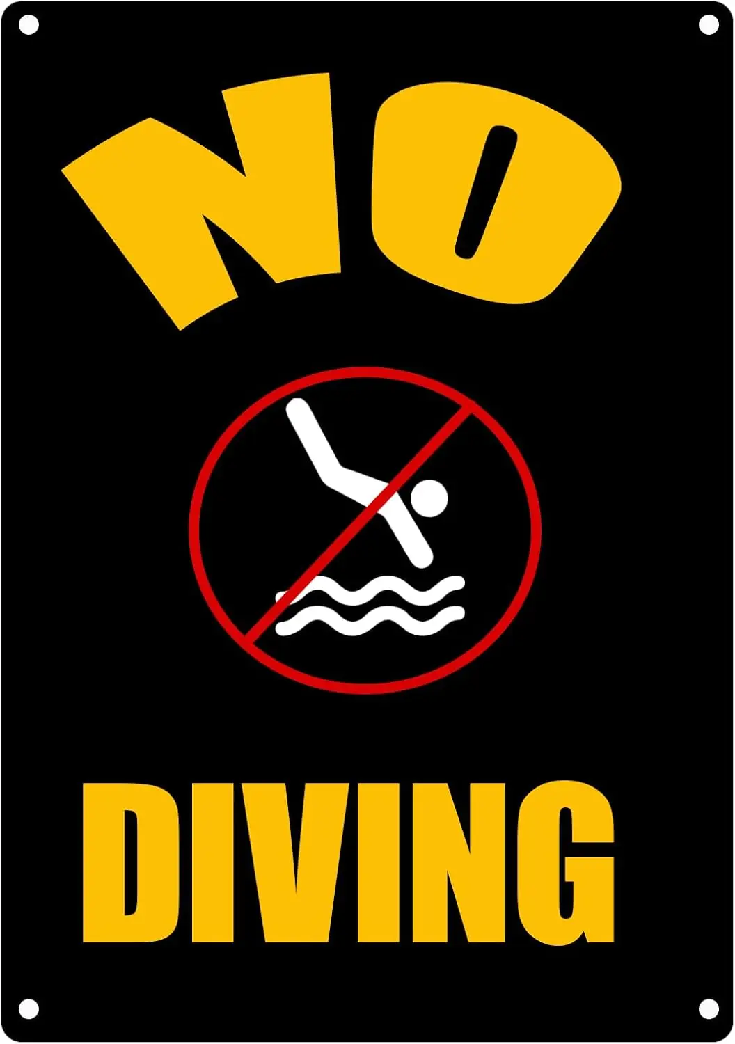 HQVLNAWX No Diving Retro Metal Tin Sign,Warning Slogans Decor Wall Art Tin Painting for Home Bar Pub Cafe Club 8x12 inch