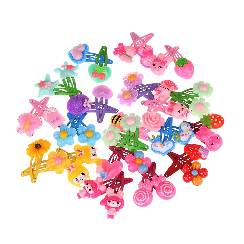 10/20PCS Hot Cartoon Pattern Jewelry Infant Girls Hairpins Kids Hair Clips Flower Shaped Butterfly