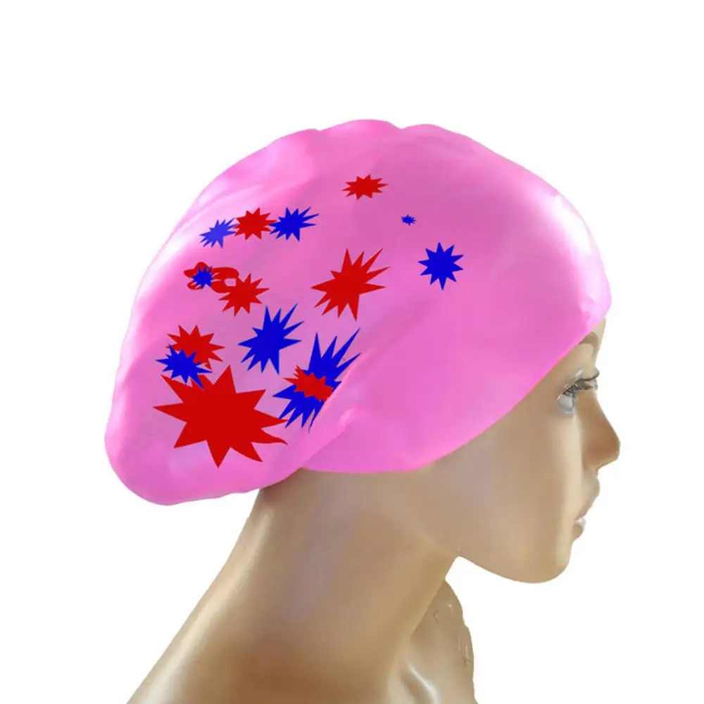 Women Silicone Swimming Cap Long Hair Extra Large Big Waterproof Swim Hat for Lady with Ear Cup Protect Elastic Swimming Caps