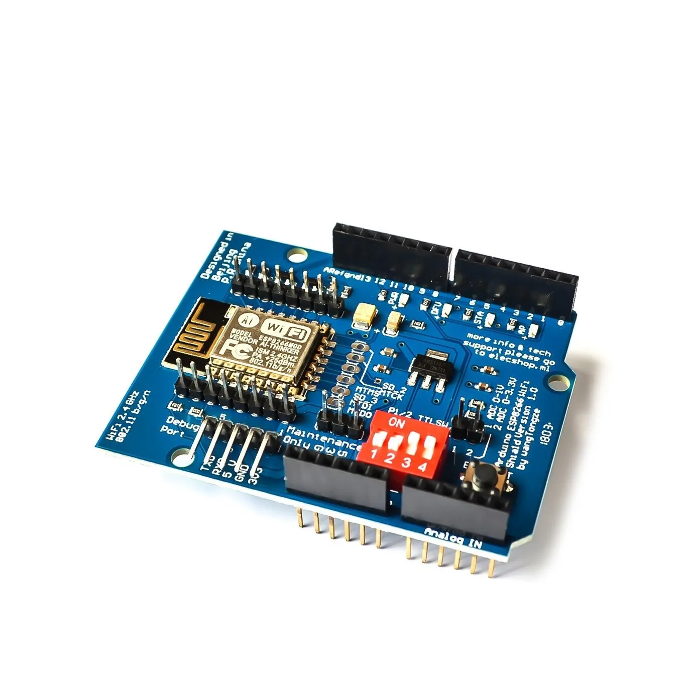 ESP8266 ESP-12 ESP-12E UART Wifi Wireless Shield Development Board ForArduino Mega ForUNOR3 Module Mega 3.3V5V TTL Interface One