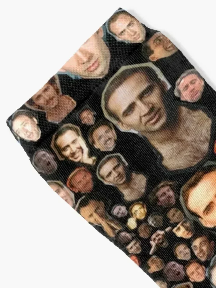 Nicholas Cage Faces Pattern - Nicolas Cage - Nick Cage - Nic Faces Pattern Socks tennis New year's Stockings Socks Male Women's