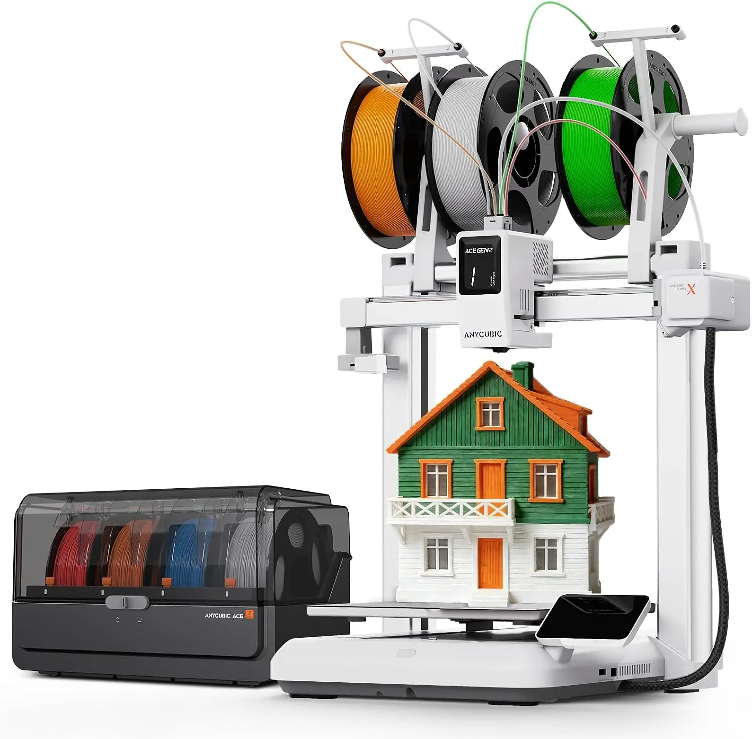 

Kobra X Combo High-Speed 3D Printer, Native 7-Color(up to 19), ACE GEN 2 with 81% Less Purge, 600mm/s, AI Monitoring