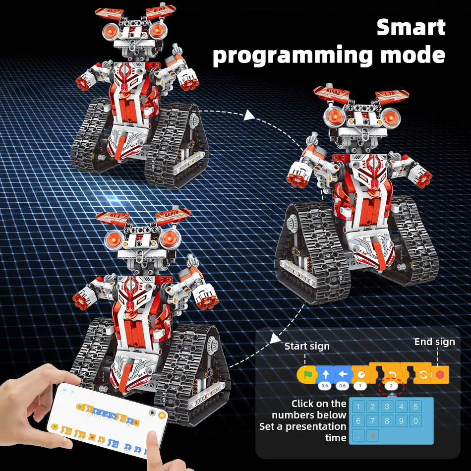 Deformado Robot Car Building Blocks para Crianças, RC Veículo, Tijolos Tank, Controle Remoto, Cidade APP, Brinquedos Presente, STEM Ideia Técnica, 5