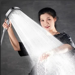 New 13cm Large Panel Shower Head 3 Modes Adjustable High Pressure Massage Shower Head Filter Element Bathroom Accessories