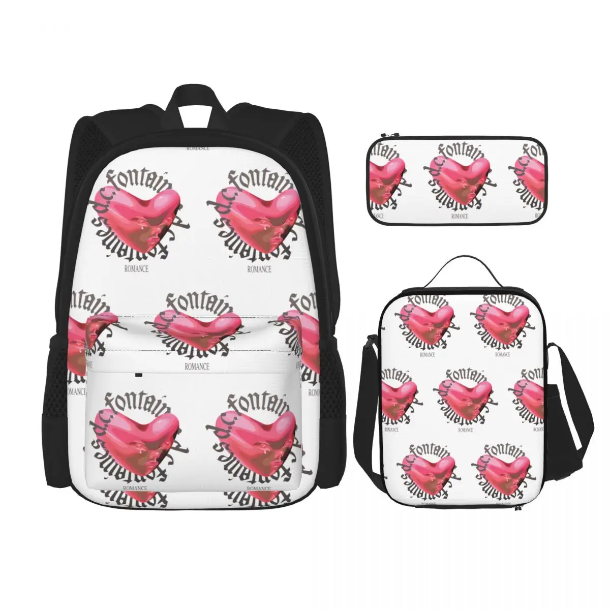 

Fontaines DC Romance Backpacks Kids Bookbag School Bags Rucksack Lunch Bag Pen Bag Three-Piece Set