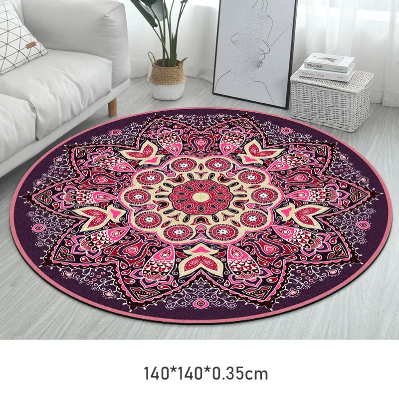 

140CM Circular Meditation Yoga Mat, Flat Support, Fitness Mat, Inverted Jump Rope, Home Suede Natural Rubber Yoga Mat