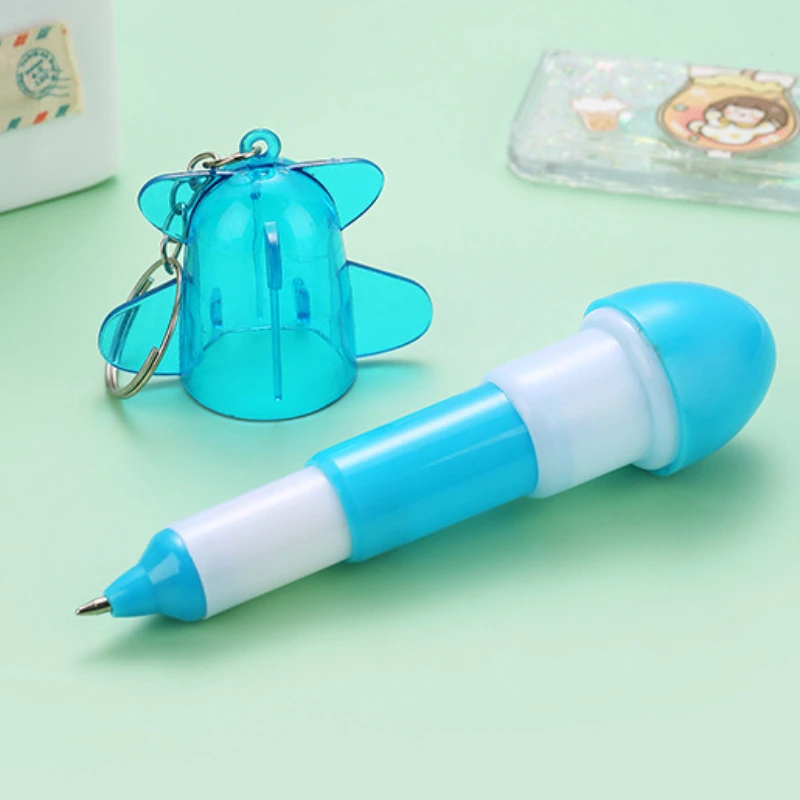 30Pcs/Lot Cute Small Airplane Ballpoint Pen Retractable Aircraft Shaped Blue Writing Mini Pens Kids Student School Stationery