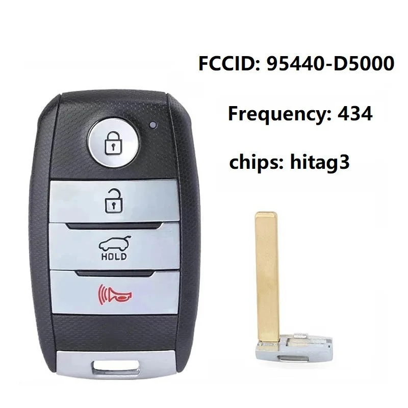 Для Kia Optima 2016 года, смарт-карта с дистанционным управлением, 3 клавиши, 95440-D4000/D5000, частота 434 Для Kia Optima 2016 года, смарт-карта с дистанционным управлением, 3 клавиши, 95440-D4000/D5000, частота 434