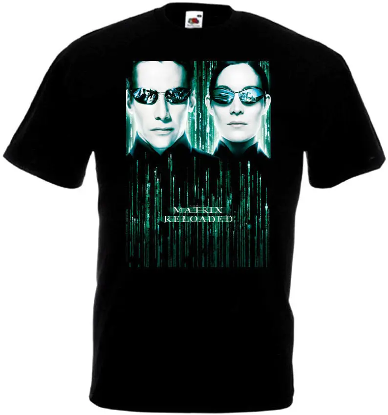 Matrix Reloaded v5 T shirt black movie poster all sizes S 5XL