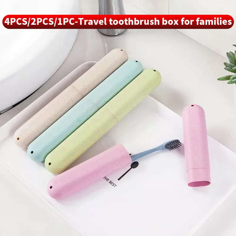 4PCS/2PCS/1PC Toothbrush Storage Box, Toothbrush Travel Container, Toothbrush Box, Compact and Convenient
