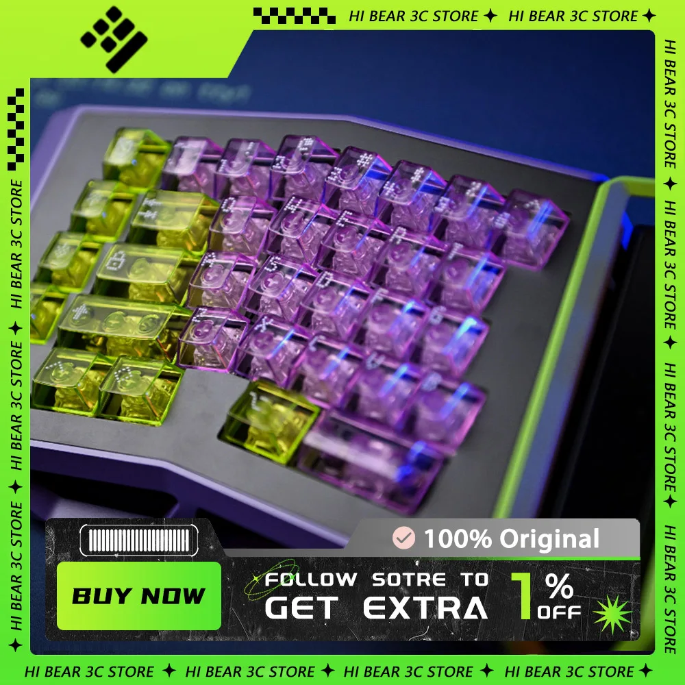 

Keyreative Asimov Transparent keycaps Mechanical Keyboard Keycap Set 145 Keys Original Customize Gaming Accessories Gifts