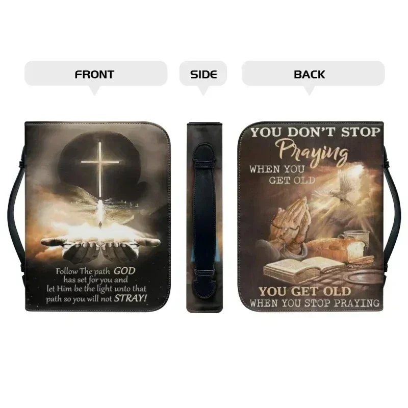 Be Strong and Courageous Joshua Bible Verse Print Pretty Ladies Bible Cover High Quality Handle Bible Bags Jesus Pattern Bag
