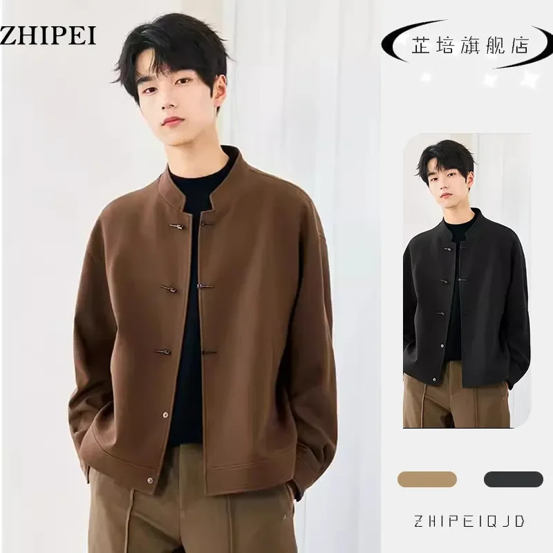 

Men's New Chinese Style Stand Collar Jacket Loose Casual National Trend Top Premium Sense Spring Autumn Outerwear