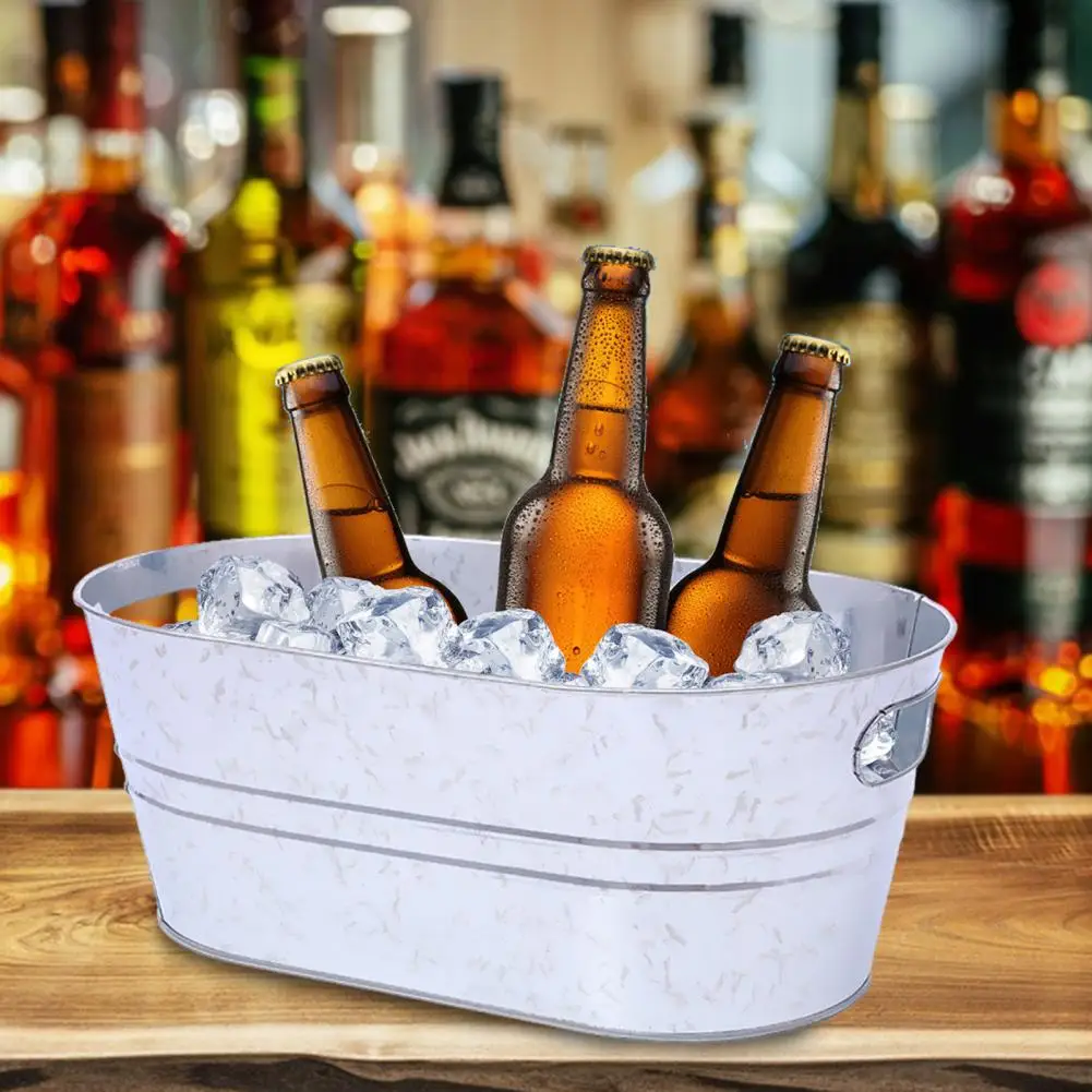 39*23cm Metal Ice Bucket Large Drink Bucket For Parties Tub For Barbecue Enthusiasts Metal Bucket For Outdoor Camping And Events