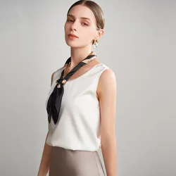 100% czystego jedwabiu naturalnego damskie podkoszulki podstawowe topy prawdziwy jedwab bez rękawów moda letnia odzież wielokolorowa