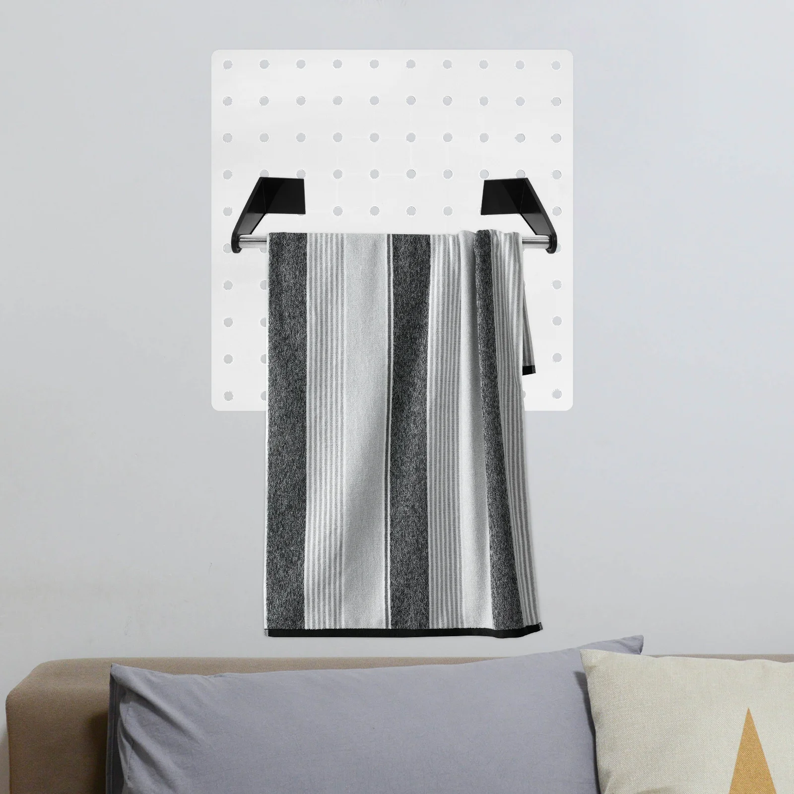 

Pegboard Paper Towel Rack ABS Stainless Steel Sturdy Easy Install Space Saving Wall Mounted Towel Holder Workbench Garage