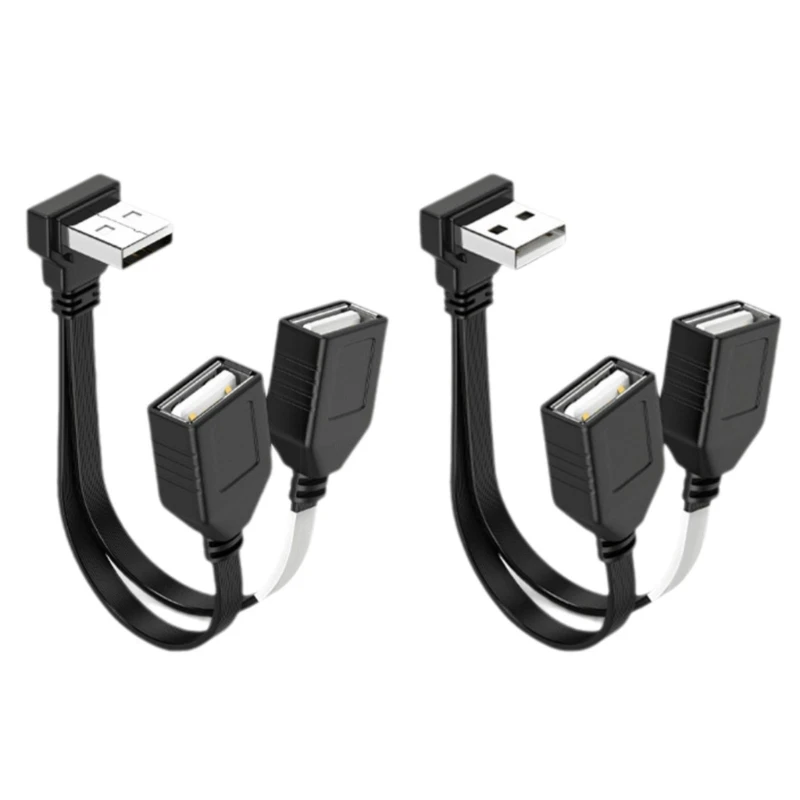 USB Male To Double Female Splitter Extension Cable With Power And Data Support For PC And Automotive Use