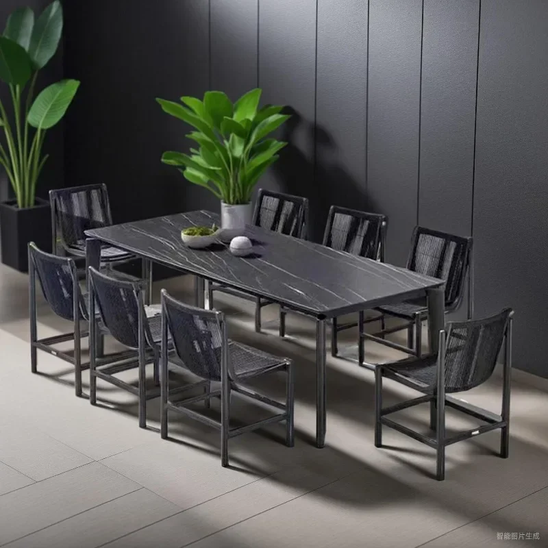 Villa Hotel Project Braided Rope Table and Chair Balcony Leisure Sofa Chair