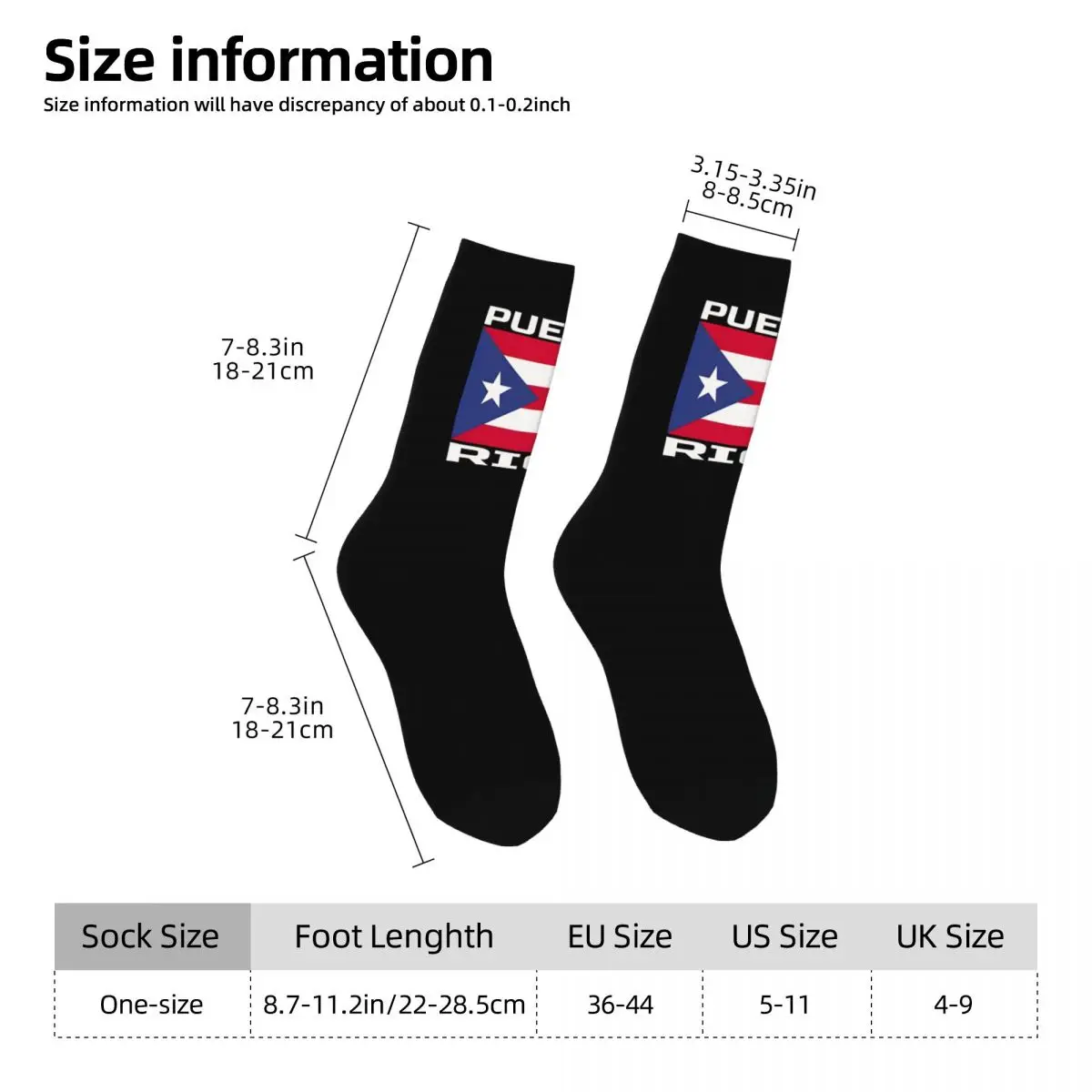 Puerto Rico Flag Puerto Rico Coqui Love Boricuas And Frogs Unisex Winter Socks Windproof Happy Socks Street Style Crazy Sock