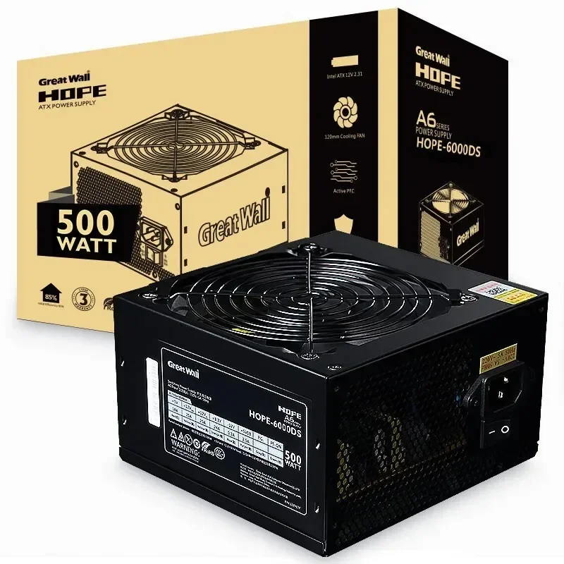 

Power Supply HOPE 6000DS rated 500W power supply, desktop computer power supply, suitable for silent host