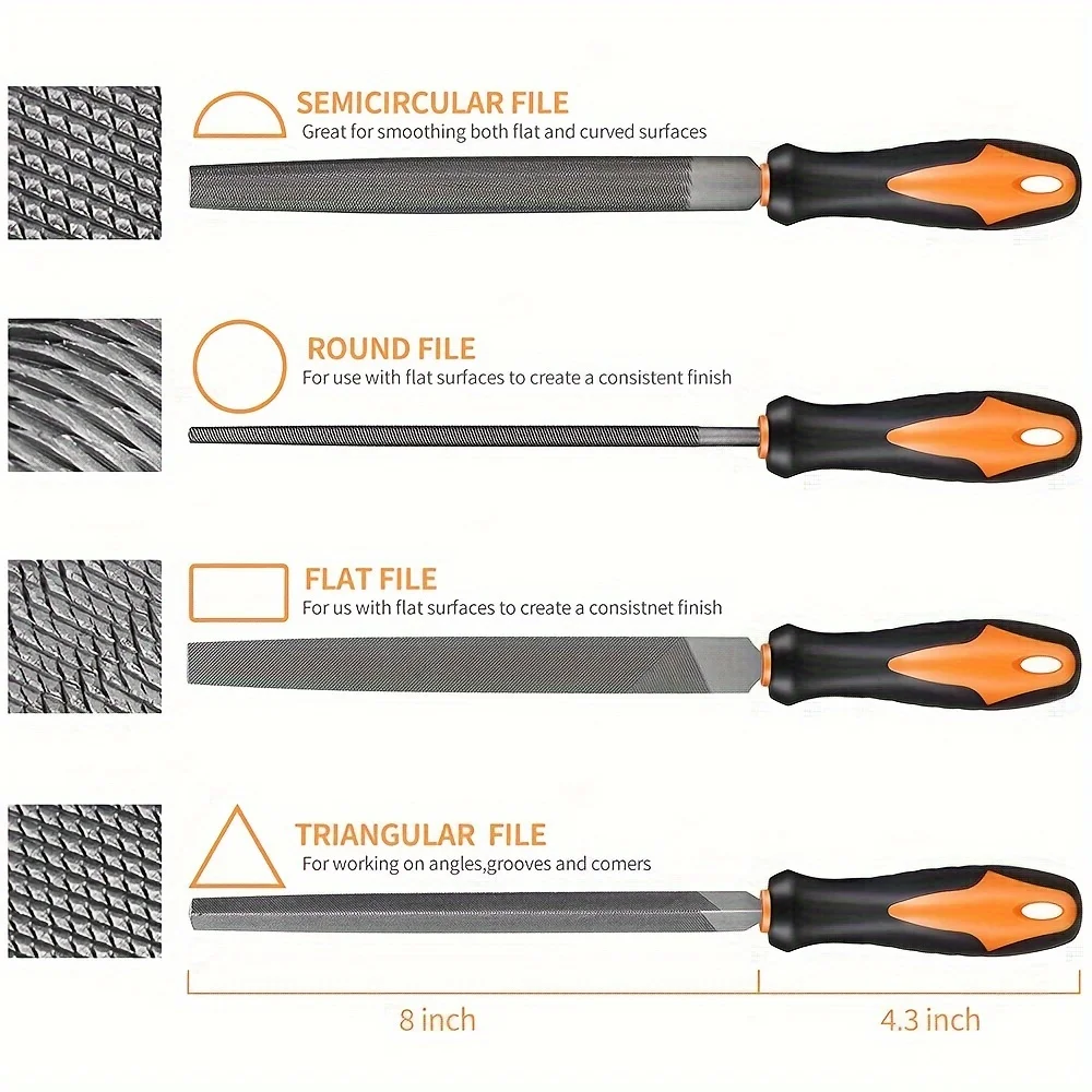 17 stücke Datei Werkzeugs atz, t12 Tropfen geschmiedeter legierter Stahl, Präzision flach/Dreieck/halbrund/runde große Feile, 12 stücke Nadel feilen/1 Bürste