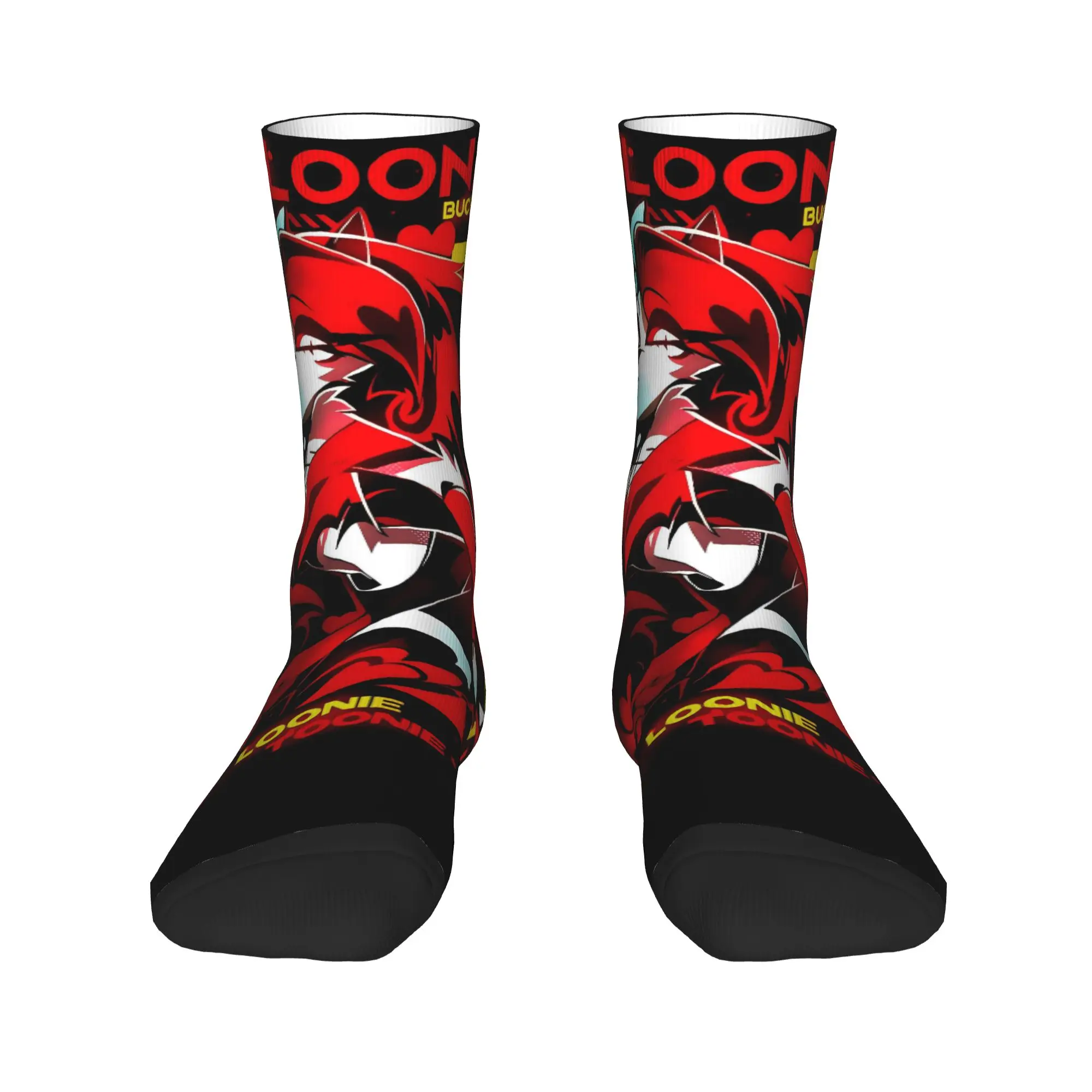 Helluva Boss Loona الجوارب تصميم جوارب المضادة للانزلاق الرجال الجوارب متوسطة لينة الخريف العصرية تشغيل جوارب رياضية