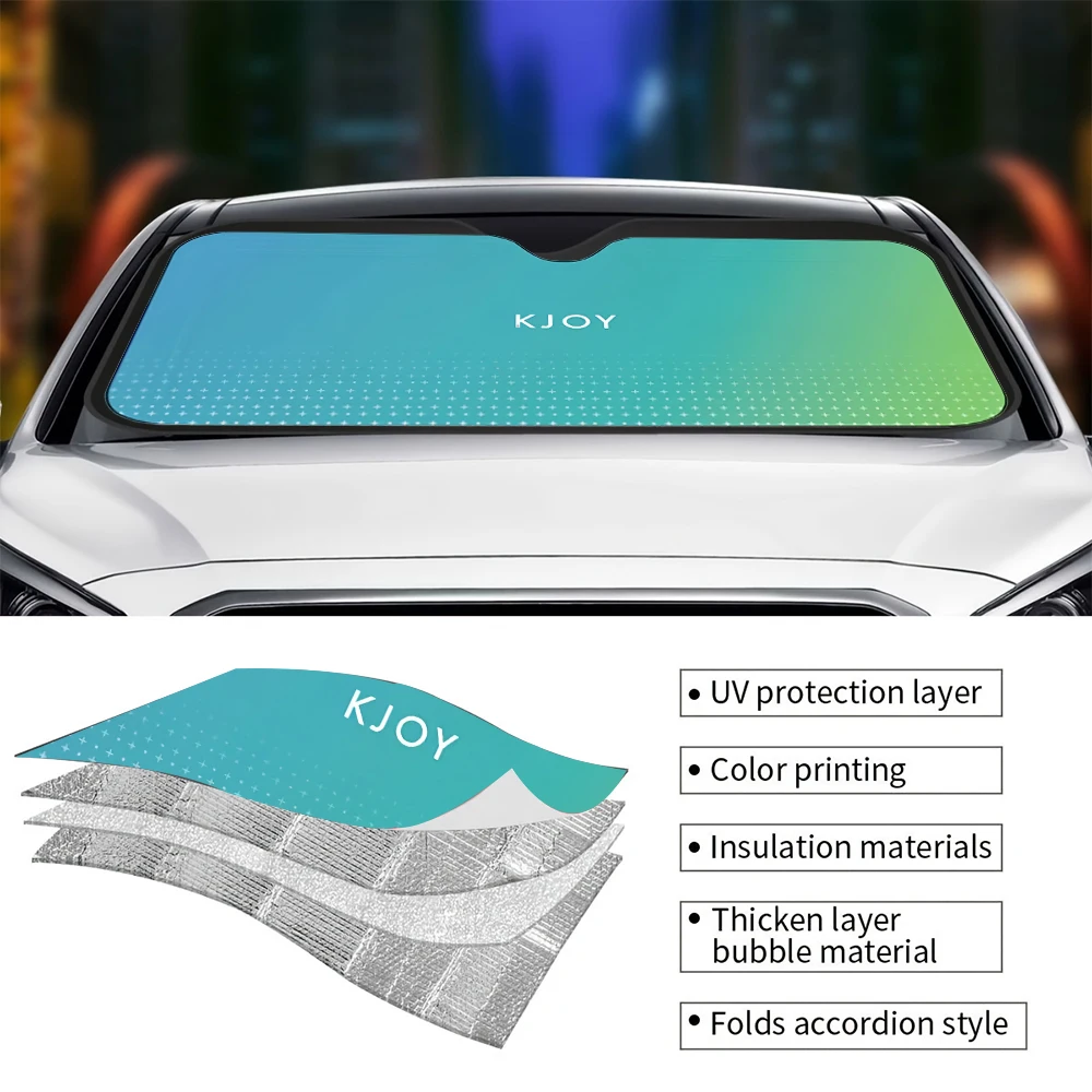 3 Colors Double Bubble Aluminum Foil Car Sunshade Front Car Seat Rear Windscreen Curtain Heat Insulation Sun Protector Accessory