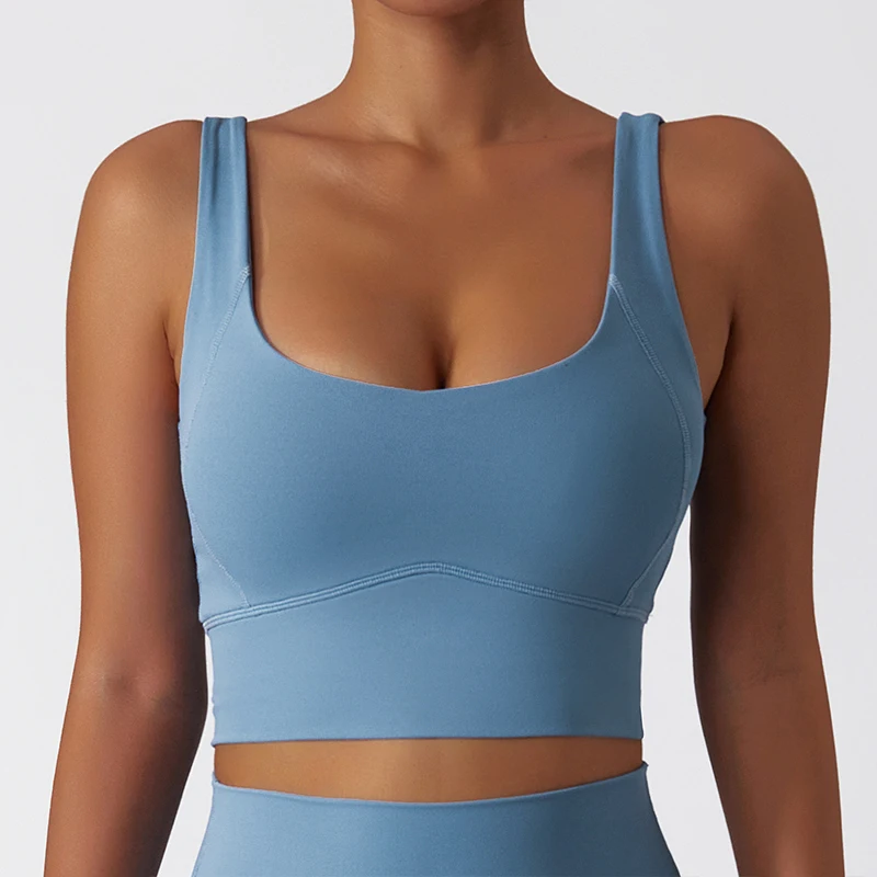 Comfort SkinFriendly Sports Bra With Chest Pad Tank Top Women Gym Fitness Running Yoga Bra Stretch Pull Up Vest Underwear Women