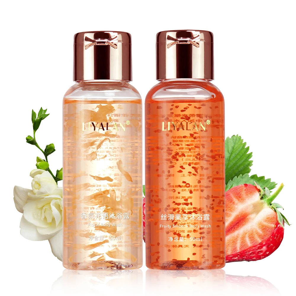 50ml Travel Floral Fruity Smooth Body Wash Cleansing Exfoliating Lightening Jasmine Strawberry Fragrance Shower Gel