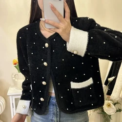 Imitation Mink Fur Cardigan Jacket Women's Short Style New French Niche Top Sweater Jacket
