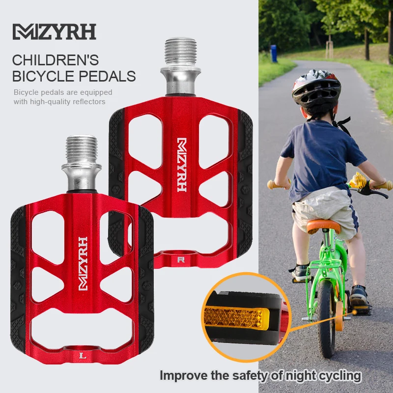 MZYRH  Bike Pedal Reflective Non-Slip Small Pedals Aluminum Alloy Flat Applicable Waterproof Bicycle Pedals