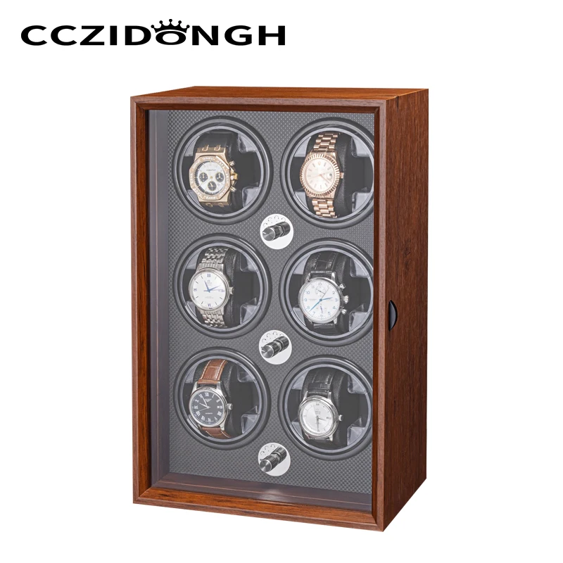 

6+0 Automatic Watch Winder Household Wooden Watch Box Wanbaozhi Silent Motor Mechanical Watch Shaker Upper Chain Box